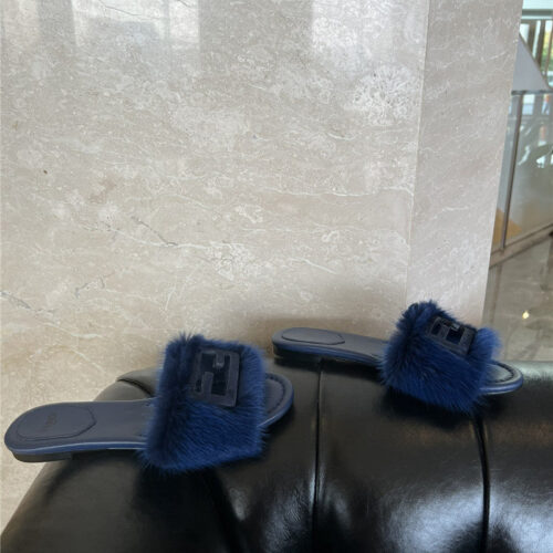 High Quality Luxury Fendi New Mink Fur Slippers – Style 11059 product detail