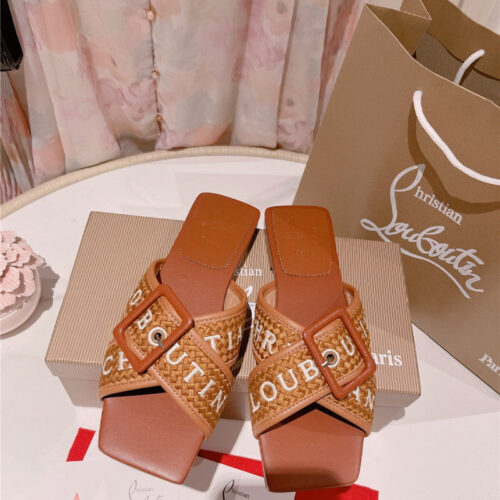 High Quality Luxury Christian Louboutin 2023 Letter New Red Sole Shoes Slippers – Style 20404 product detail