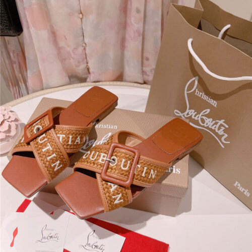 High Quality Luxury Christian Louboutin 2023 Letter New Red Sole Shoes Slippers – Style 20404