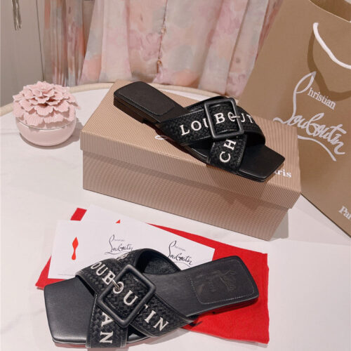 High Quality Luxury Christian Louboutin 2023 Letter New Red Sole Shoes Slippers – Style 56564 alternate view