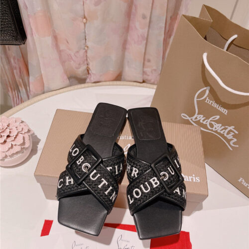 High Quality Luxury Christian Louboutin 2023 Letter New Red Sole Shoes Slippers – Style 56564 product detail