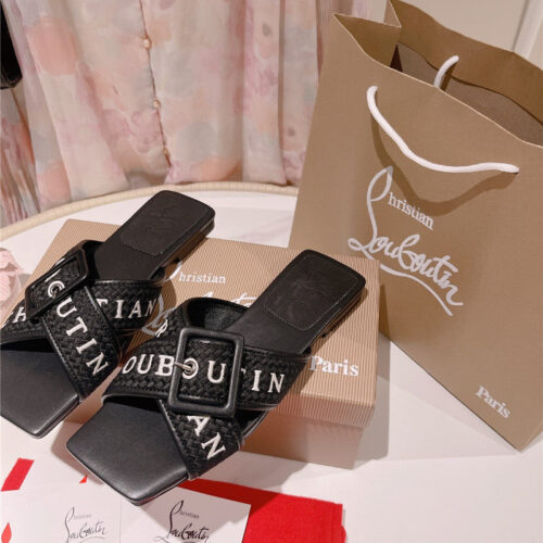 High Quality Luxury Christian Louboutin 2023 Letter New Red Sole Shoes Slippers – Style 56564