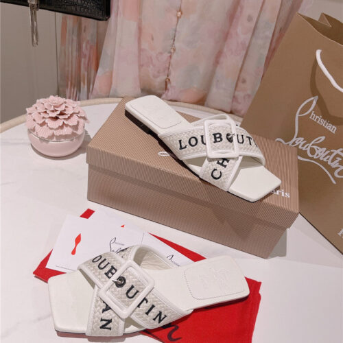 High Quality Luxury Christian Louboutin 2023 Letter New Red Sole Shoes Slippers – Style 22100 alternate view