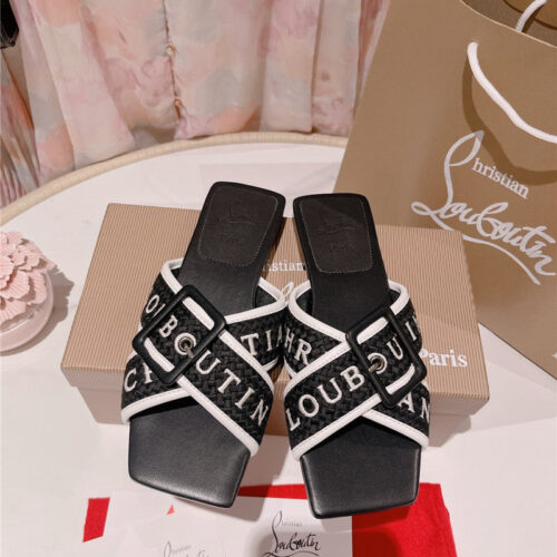 High Quality Luxury Christian Louboutin 2023 Letter New Red Sole Shoes Slippers product detail