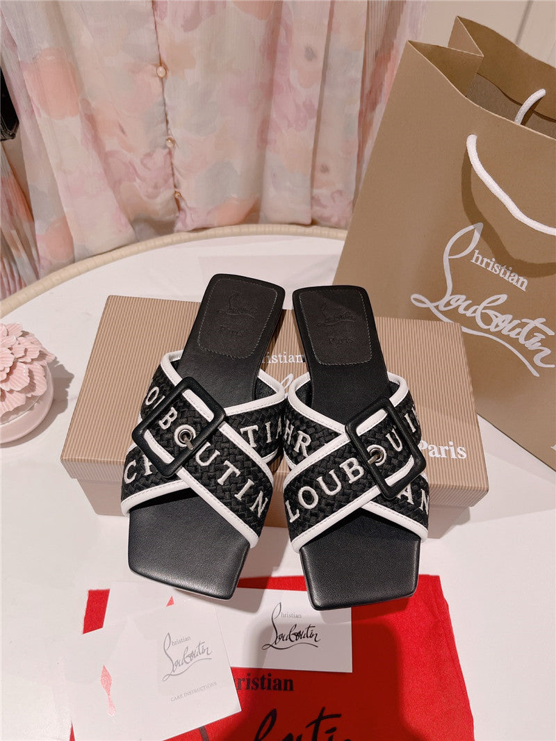 High Quality Luxury Christian Louboutin 2023 Letter New Red Sole Shoes Slippers product detail