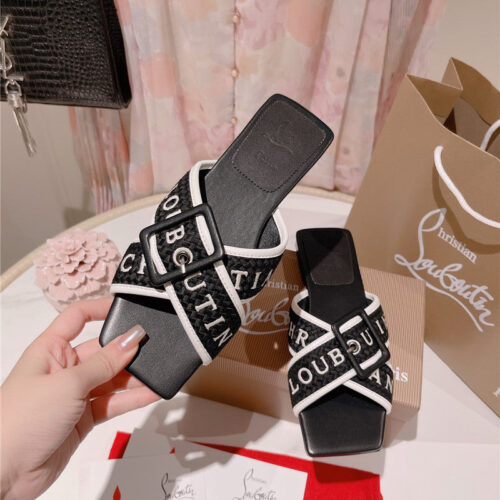 High Quality Luxury Christian Louboutin 2023 Letter New Red Sole Shoes Slippers product detail