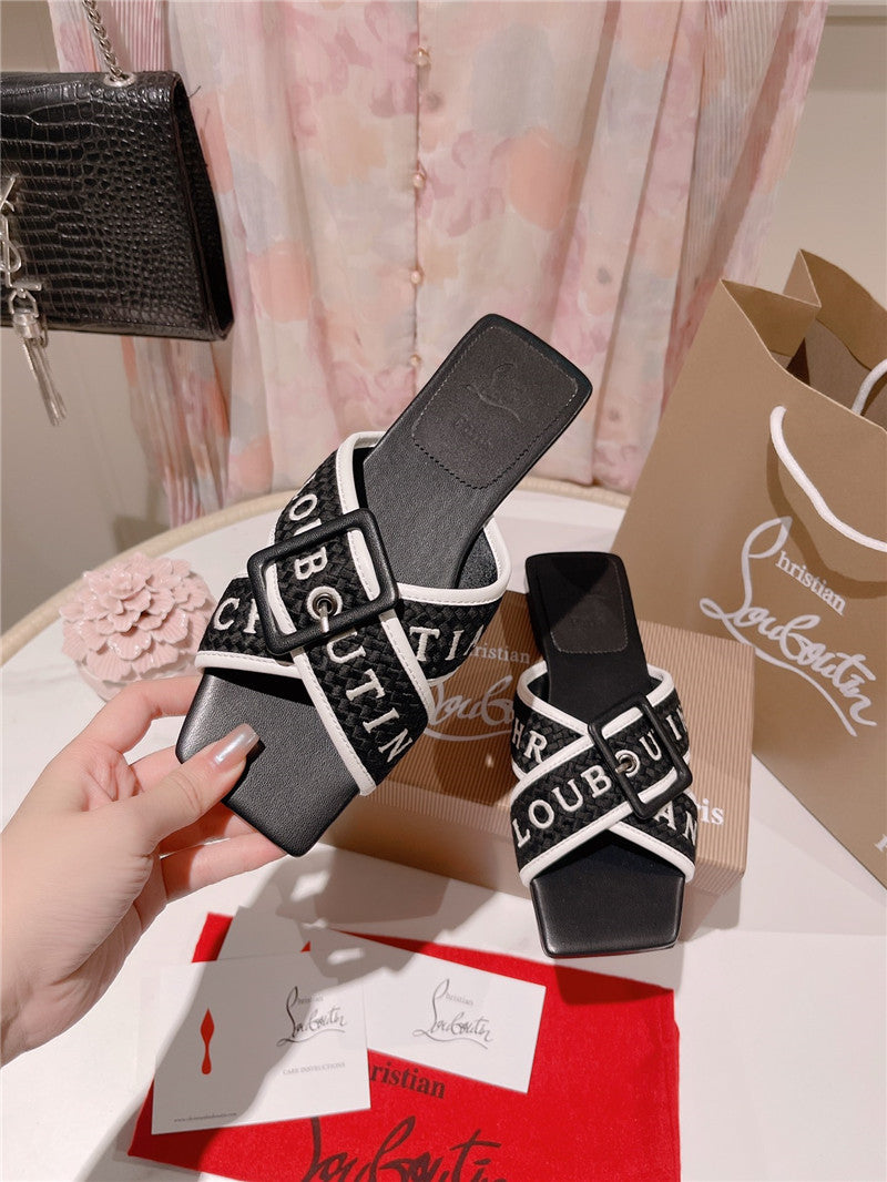 High Quality Luxury Christian Louboutin 2023 Letter New Red Sole Shoes Slippers product detail