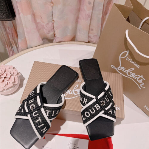 High Quality Luxury Christian Louboutin 2023 Letter New Red Sole Shoes Slippers product detail