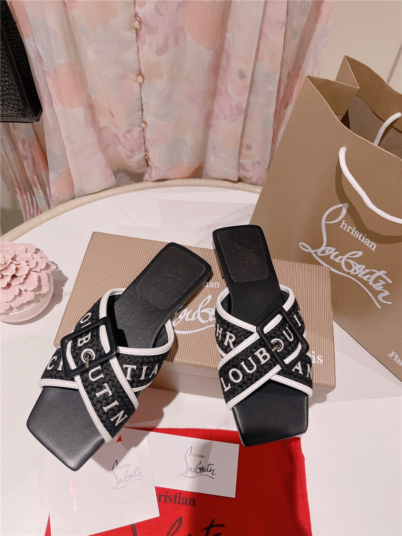High Quality Luxury Christian Louboutin 2023 Letter New Red Sole Shoes Slippers product detail