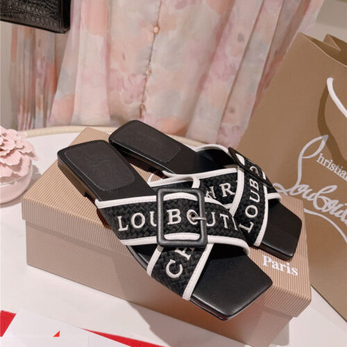 High Quality Luxury Christian Louboutin 2023 Letter New Red Sole Shoes Slippers product detail