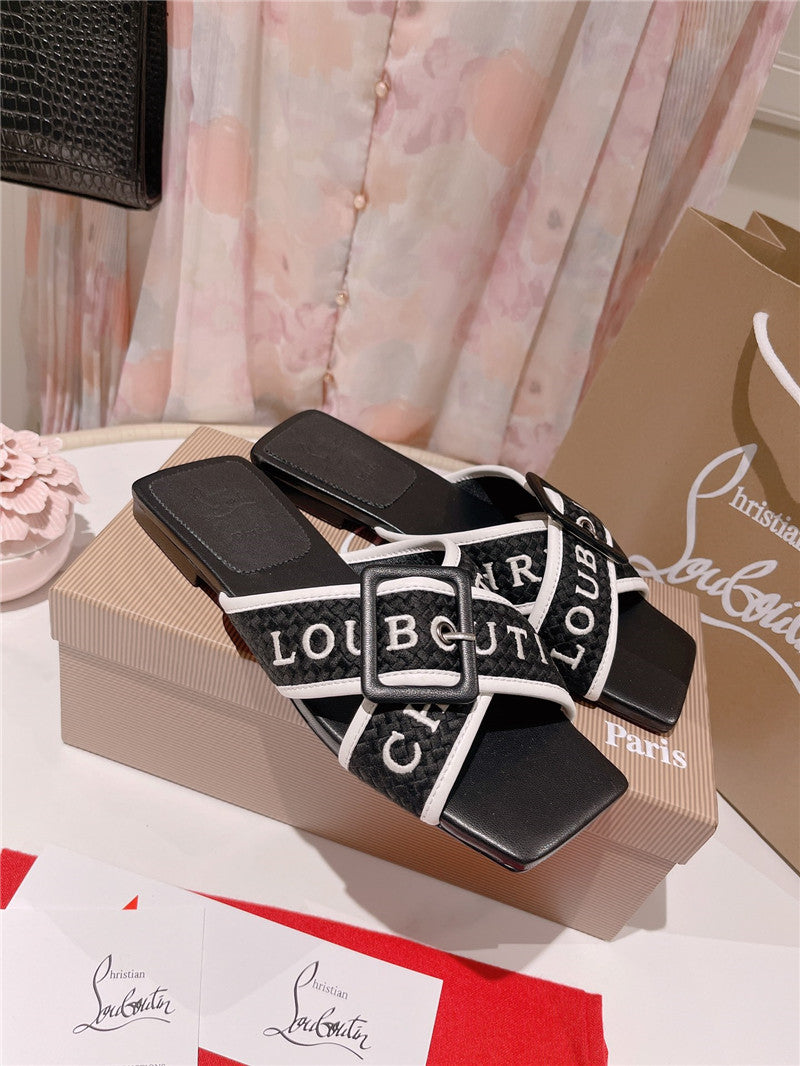 High Quality Luxury Christian Louboutin 2023 Letter New Red Sole Shoes Slippers product detail
