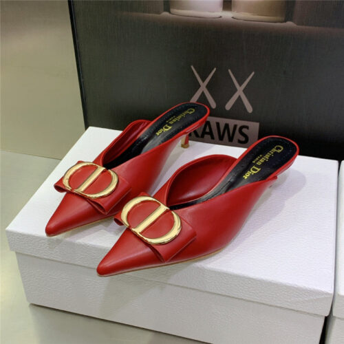 High Quality Luxury Dior Spring And Summer New Jelly-Colored Pointed Mules – Style 06342