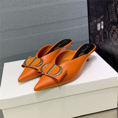 High Quality Luxury Dior Spring And Summer New Jelly-Colored Pointed Mules – Style 33478