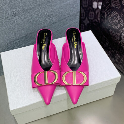 High Quality Luxury Dior Spring And Summer New Jelly-Colored Pointed Mules product detail