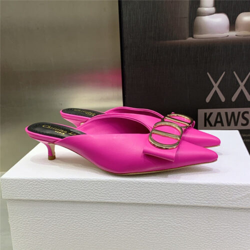 High Quality Luxury Dior Spring And Summer New Jelly-Colored Pointed Mules product detail