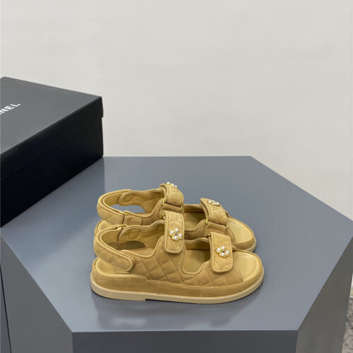High Quality Luxury Chanel Pearl Buckle Velcro Sandals – Sizes 35–41 product detail