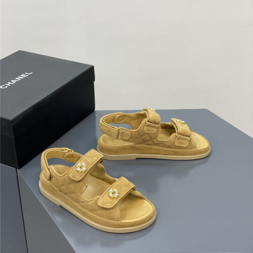 High Quality Luxury Chanel Pearl Buckle Velcro Sandals – Sizes 35–41 product detail