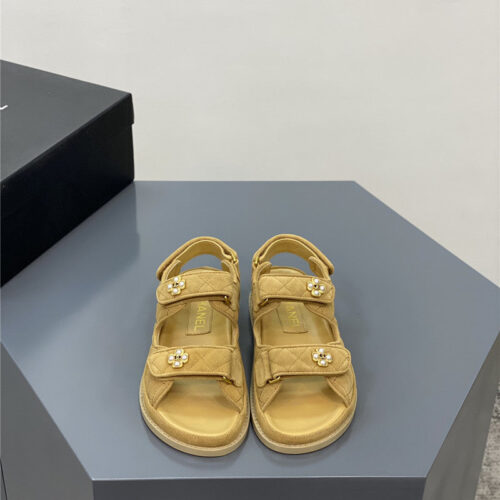High Quality Luxury Chanel Pearl Buckle Velcro Sandals – Sizes 35–41 product detail