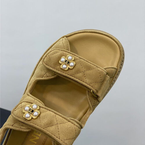 High Quality Luxury Chanel Pearl Buckle Velcro Sandals – Sizes 35–41 product detail