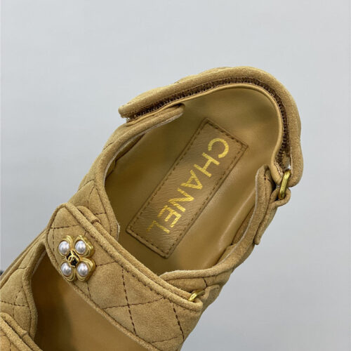 High Quality Luxury Chanel Pearl Buckle Velcro Sandals – Sizes 35–41 product detail