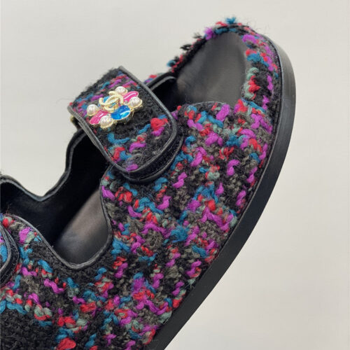 High Quality Luxury Chanel Classic Pearl Buckle Velcro Sandals product detail