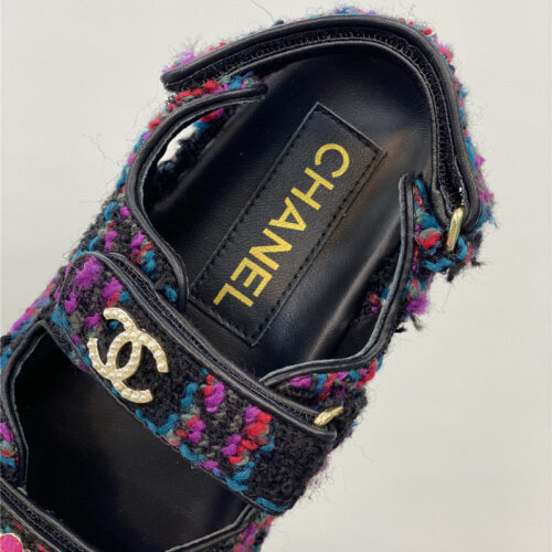 High Quality Luxury Chanel Classic Pearl Buckle Velcro Sandals product detail