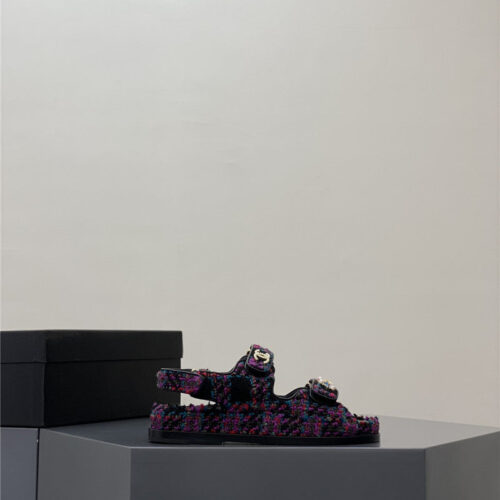 High Quality Luxury Chanel Classic Pearl Buckle Velcro Sandals product detail