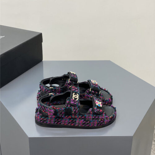 High Quality Luxury Chanel Classic Pearl Buckle Velcro Sandals product detail