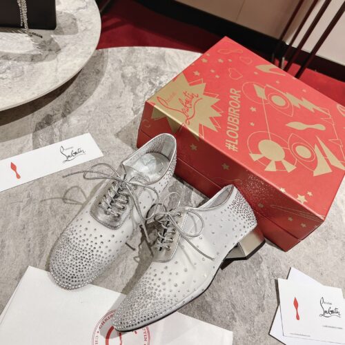 High Quality Luxury Christian Louboutin Mesh Leather Shoes alternate view