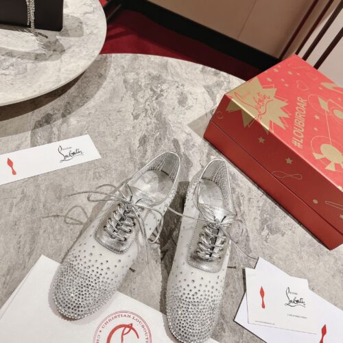 High Quality Luxury Christian Louboutin Mesh Leather Shoes product detail