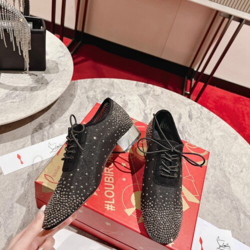 High Quality Luxury Christian Louboutin Mesh Leather Shoes – Style 24212 product detail