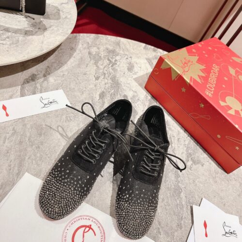 High Quality Luxury Christian Louboutin Mesh Leather Shoes – Style 24212 product detail