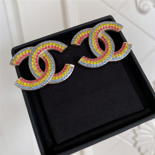 High Quality Luxury Chanel Spring Rainbow Series Earrings