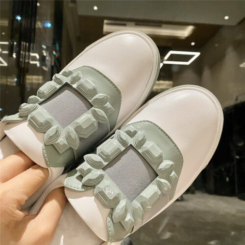 High Quality Luxury Roger Vivier Full Leather Diamond Buckle Tassel Loafers – Style 15700 product detail