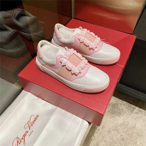 High Quality Luxury Roger Vivier Full Leather Diamond Buckle Tassel Loafers – Style 48468