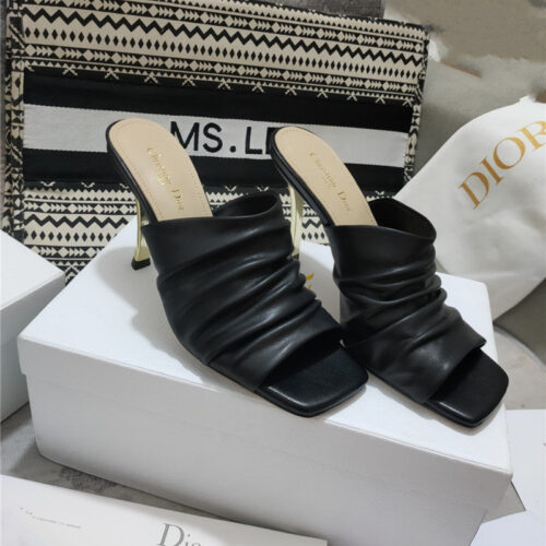 High Quality Luxury Dior Leather High Heel Sandals