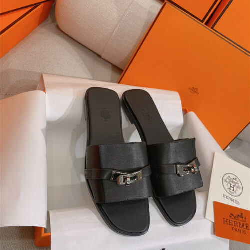 High Quality Luxury Hermes New Giulia Flat Kelly Buckle Slippers product detail