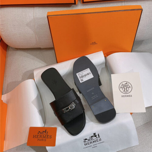 High Quality Luxury Hermes New Giulia Flat Kelly Buckle Slippers product detail