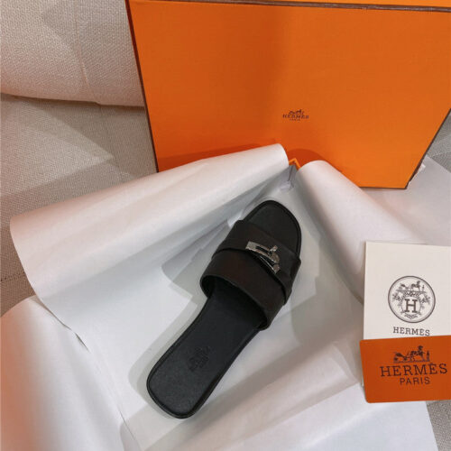 High Quality Luxury Hermes New Giulia Flat Kelly Buckle Slippers product detail
