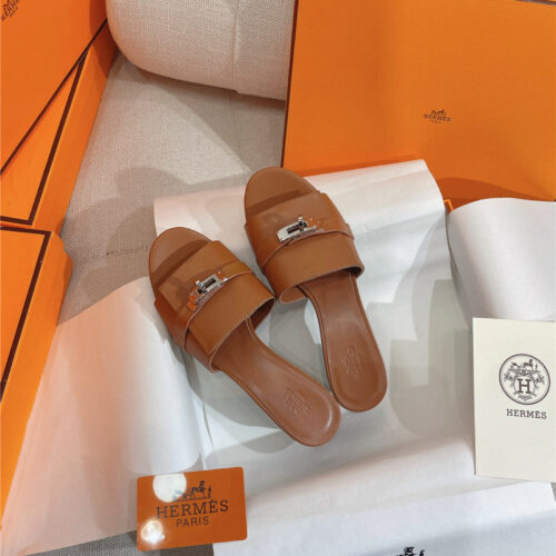 High Quality Luxury Hermes New Giulia Flat Kelly Buckle Slippers – Style 77091 product detail