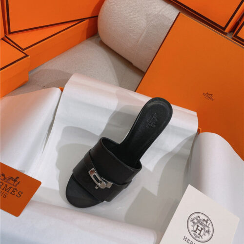 High Quality Luxury Hermes New Giulia Flat Kelly Buckle Slippers – Style 40931 product detail