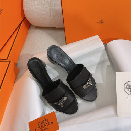 High Quality Luxury Hermes New Giulia Flat Kelly Buckle Slippers – Style 40931 product detail