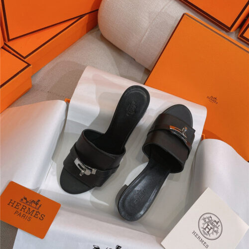 High Quality Luxury Hermes New Giulia Flat Kelly Buckle Slippers – Style 40931 product detail