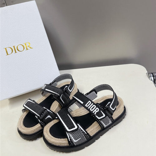 High Quality Luxury Dior Latest Velcro Hemp Rope Sandals – Style 36966