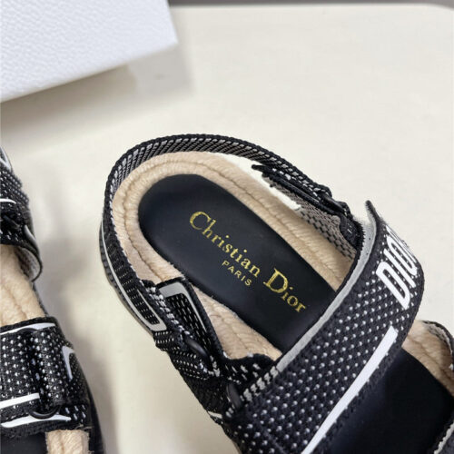 High Quality Luxury Dior Latest Velcro Hemp Rope Sandals – Style 36966 product detail