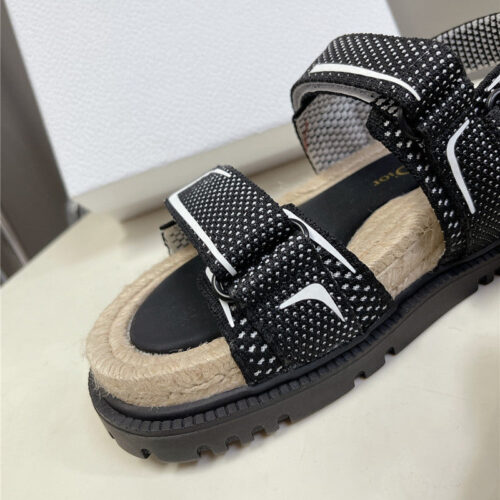 High Quality Luxury Dior Latest Velcro Hemp Rope Sandals – Style 36966 product detail