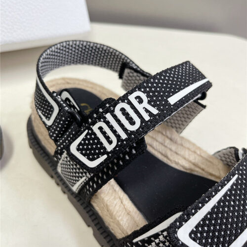 High Quality Luxury Dior Latest Velcro Hemp Rope Sandals – Style 36966 product detail