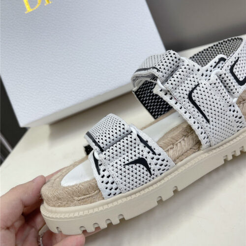 High Quality Luxury Dior Latest Velcro Hemp Rope Sandals – Style 26790 product detail