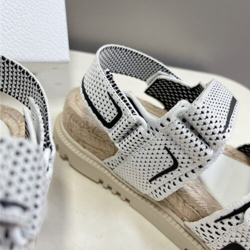 High Quality Luxury Dior Latest Velcro Hemp Rope Sandals – Style 26790 product detail