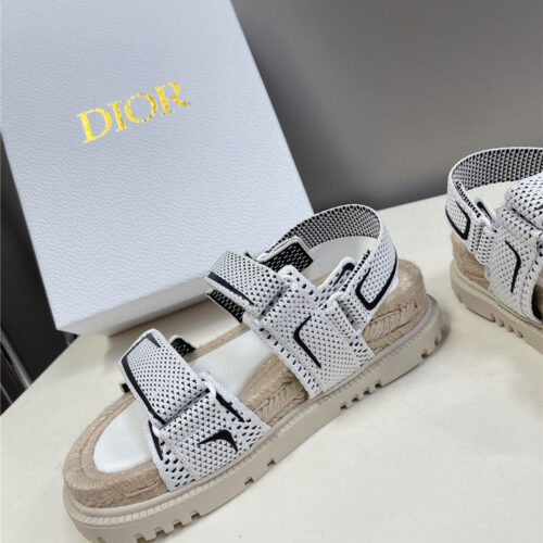High Quality Luxury Dior Latest Velcro Hemp Rope Sandals – Style 26790 product detail
